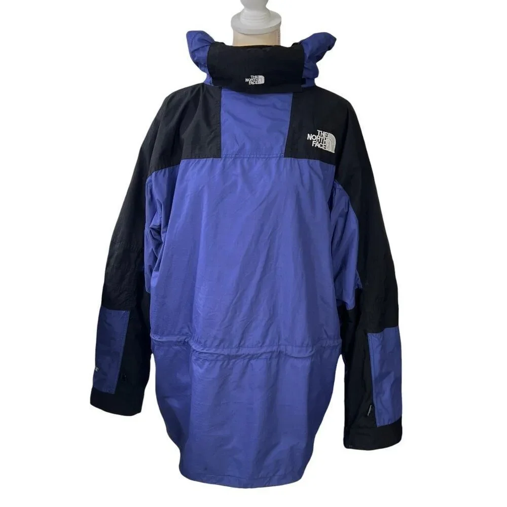 Vintage The North Face Men's Gore-Tex Waterproof Jacket Blue Outdoor Rain Sz XXL